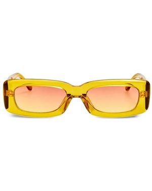 The Attico Mini Marfa Rectangle-Frame Sunglasses - Yellow