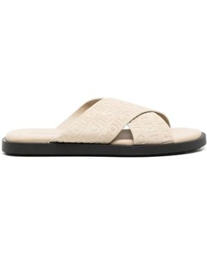 Ferragamo Logo-Debossed Sandals - White