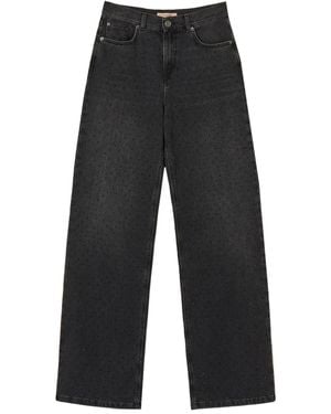 Twinset Five-Pocket Rhinestone Jeans - Gray