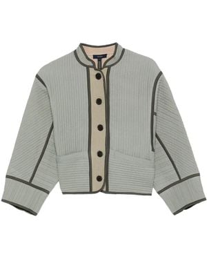 Soeur Patchouli Button Quilted Jacket - Gray