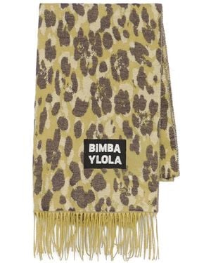 Bimba Y Lola Leopard Print Scarf - Metallic