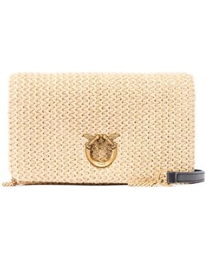 Pinko Love Bag Click Soft Horizontal Mini Crossbody Clutch - Natural