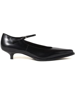 Miu Miu 35Mm Brushed Leather Court Shoes - Black