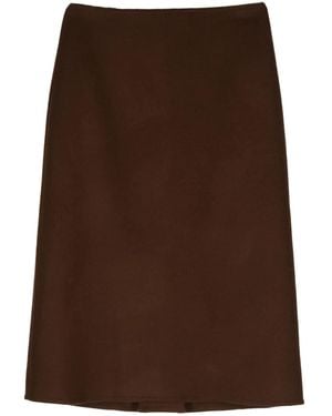 Ermanno Scervino Tailored Straight-Cut Wool Skirt - Brown