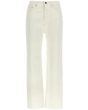 TOTEME Raw-Cut Straight-Leg Jeans - White