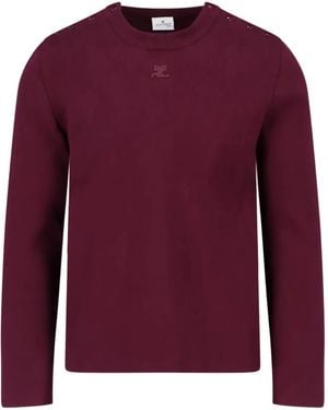 Courreges Pull Nervuré À Boutons Pression - Violet