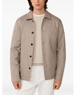 Hackett Giacca-Camicia Con Motivo Pied-De-Poule - Marrone