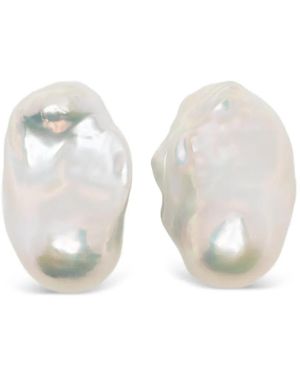 Monies Marée Baroque Pearl Earrings - White