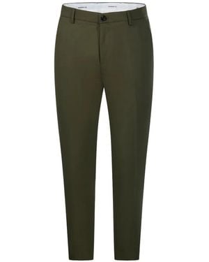 Department 5 Logo-Patch Straight-Leg Trousers - Green