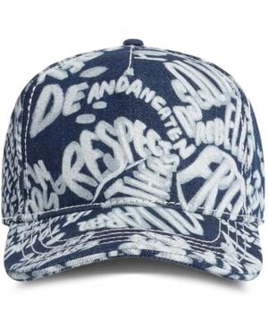 DSquared² Rebel Hibiscus Baseball Cap - Blue