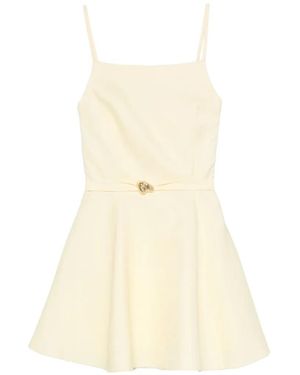 Maje Belted Flared Dress - White