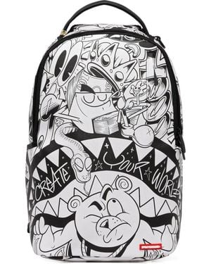 Sprayground Graphic-Print Backpack - Gray