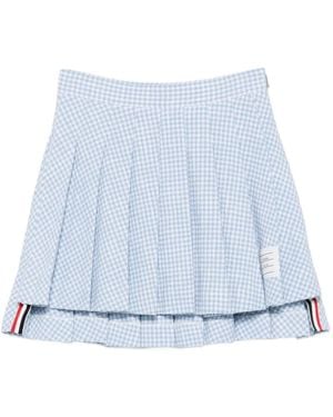 Thom Browne Pleated Tweed Midi Skirt - White