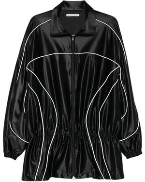 Alexander Wang Reflective-Piping Drop-Waist Mini Dress - Black