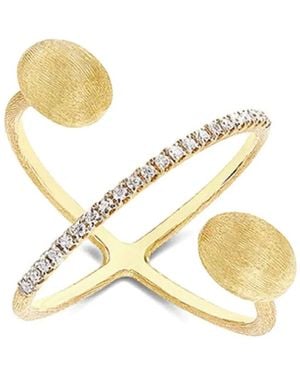Nanis 18K Elite Criss Cross Diamond Ring - Metallic