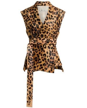 Alberta Ferretti Weste Mit Leoparden-Print - Weiß