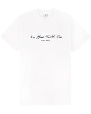 Sporty & Rich Ny Health Club Cotton T-Shirt - White