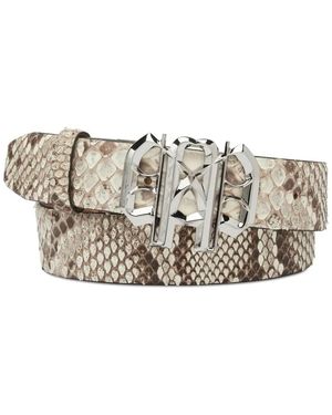 Philipp Plein Gothic Plein Python-Leather Belt - White