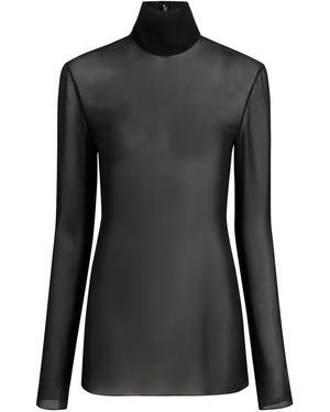 KHAITE Roll-Neck Long-Sleeve Top - Black