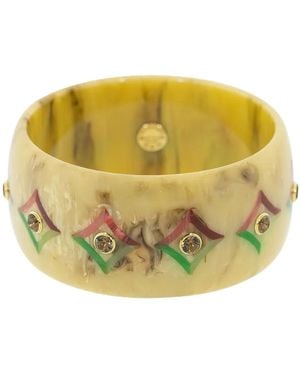 Mark Davis 18Kt And Quartz Bangle Bracelet - Yellow