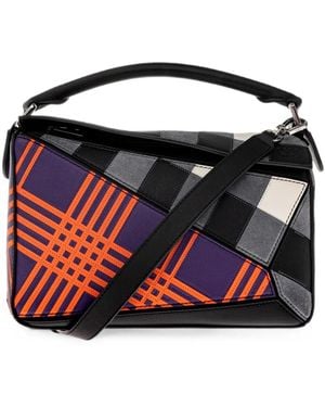 Loewe X Cosima Von Bonin Small Puzzle Leather Tote Bag - Black