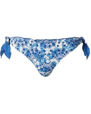 Twinset Bikini-Tanga Mit Stickerei - Blau