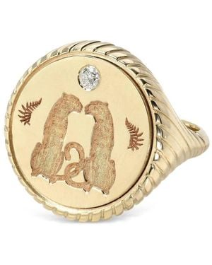 Retrouvai 14K Alchemy Love Signet Ring - Metallic