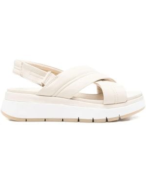 Clarks 30Mm Tuscan Cross-Strap Platform Sandals - Natural