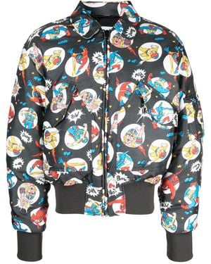 Moschino Fantasy Cartoon Bomber Jacket - Blue