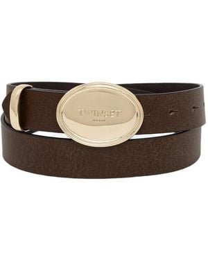 Twinset Oval-Buckle Belt - Brown