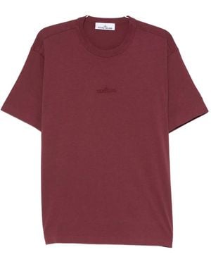 Stone Island Logo-embroidered T-shirt - Rot