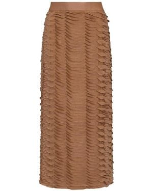 Twp Sylkie Ruffled Midi Skirt - Brown
