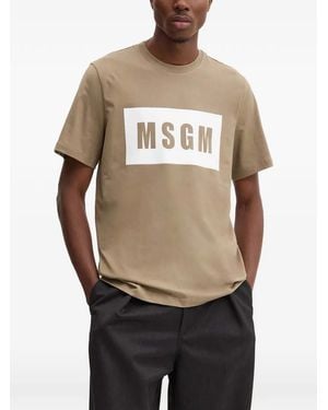 MSGM Camiseta con logo estampado - Gris