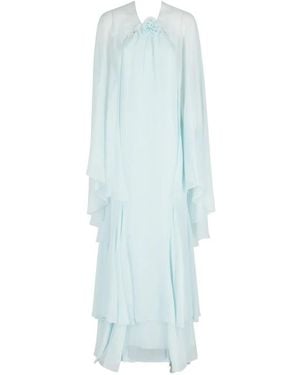 retroféte Ruffled Maxi Dress - Blue