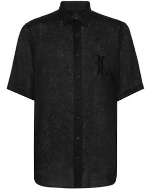 Billionaire Linen Cut Shirt - Black