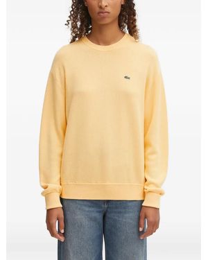 Lacoste Logo Crew-Neck Sweater - Natural