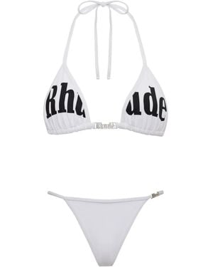 Rhude Logo Two-Piece Swimsuit - White