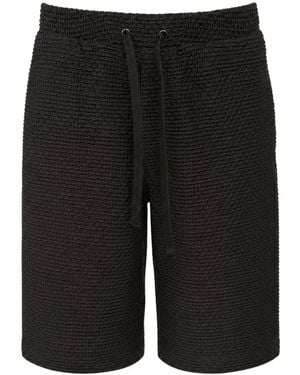 Emporio Armani Embossed Drawstring Shorts - Black