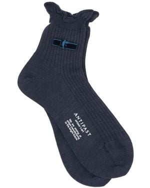 Antipast Ruffled Ribbed Socks - Blue