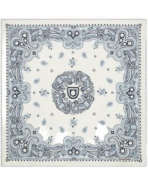Ferragamo Arabesque-Print Silk Scarf - Grey