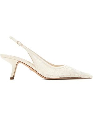 Sam Edelman 60Mm Bianca Lace-Embroidered Slingback Court Shoes - White