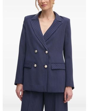 MARCIANO BY GUESS Pinstripe Double-Breasted Blazer - Blue