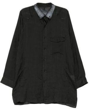 Yohji Yamamoto Asymmetric-Collar Shirt - Black