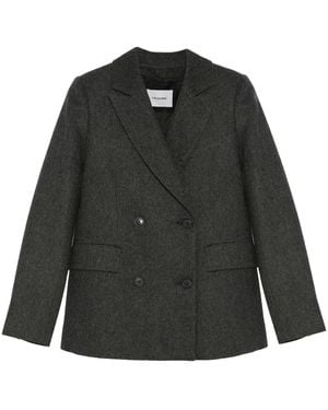 Yves Salomon Double Breasted Blazer - Black