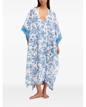 Twinset Floral-Print Midi Kaftan - Blue