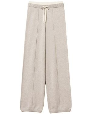 Twinset Knit Trousers With Drawstring - White