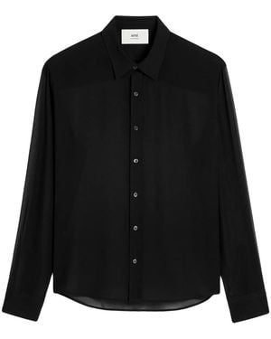 Ami Paris Crepe Shirt - Black