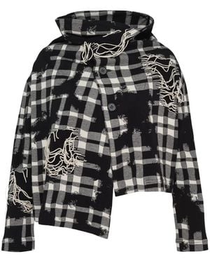 Y's Yohji Yamamoto Distressed Asymmetric Jacket - Black