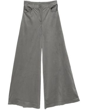 Norma Kamali Belt-Loop Pocket Palazzo Pants - Gray