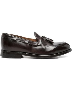 Green George Tassel Loafers - Black
